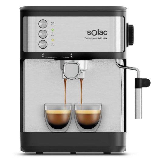 Cafetera Espresso Solac Taste Classic D20 Inox 1,8L 20 Bares con vaporizador