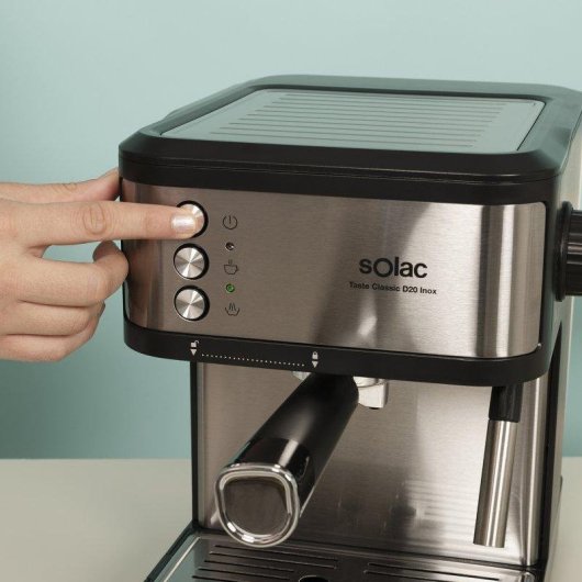 Cafetera Espresso Solac Taste Classic D20 Inox 1,8L 20 Bares con vaporizador