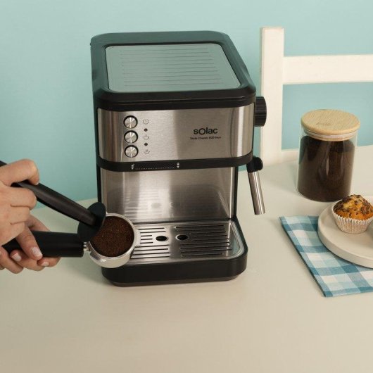 Cafetera Espresso Solac Taste Classic D20 Inox 1,8L 20 Bares con vaporizador