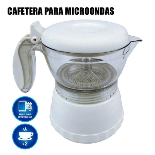 Cafetera Italiana Klack para Microondas con filtro reutilizable y apta lavavajillas