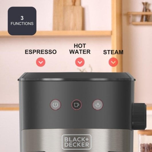 Cafetera Espresso Black & Decker BXCO1100E 1,4 L 20 Bares con vaporizador integrado