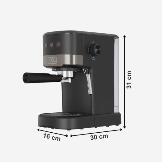 Cafetera Espresso Black & Decker BXCO1100E 1,4 L 20 Bares con vaporizador integrado