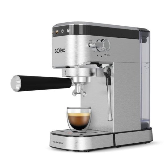 Cafetera Espresso Solac Taste Slim D20 Inox 1L 20 Bares con vaporizador y controles táctiles