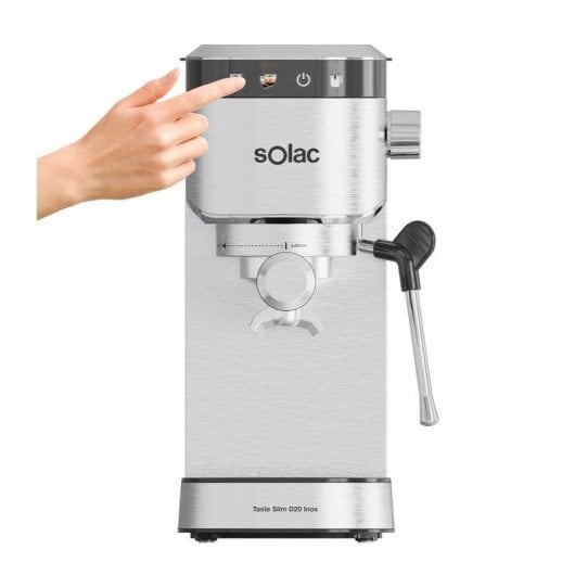 Cafetera Espresso Solac Taste Slim D20 Inox 1L 20 Bares con vaporizador y controles táctiles