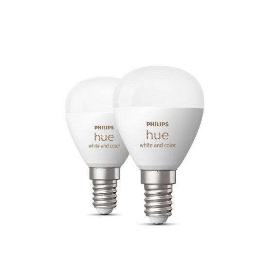 Bombilla inteligente Philips Hue Blanco y Color E14 P45 Paquete de 2