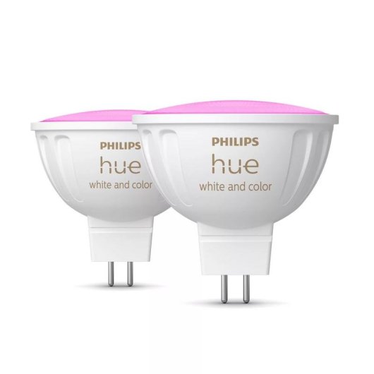 Bombilla inteligente Philips Hue MR16 Blanco y Color Paquete de 2
