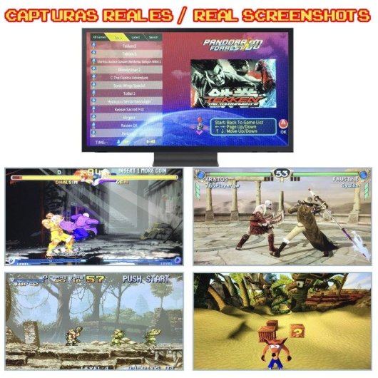 Dam Electronics Consola Retro Arcade 3D Portátil Quad Core ARM Cortex A9 64GB Wifi Negra