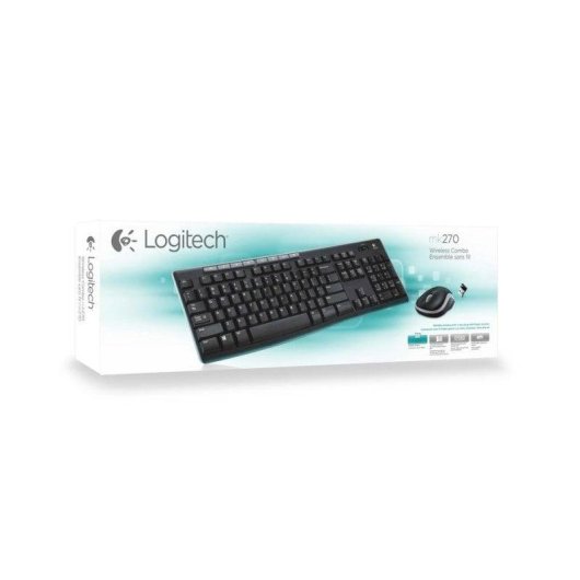 Tastiera completa wireless Logitech MK270 con ricevitore nano USB e mouse ottico ambidestro, resistente a schizzi