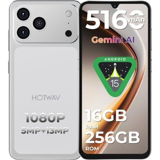 HOTWAV A17 Pro Max 4G 4GB 256GB 6.75" Silber