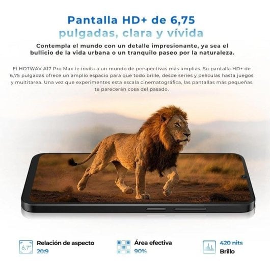 HOTWAV A17 Pro Max 4G 4GB 256GB 6.75" Silber