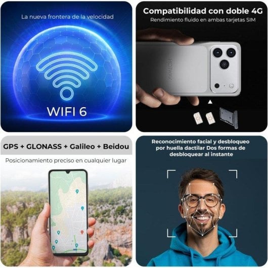 HOTWAV A17 Pro Max 4G 4GB 256GB 6.75" Silber