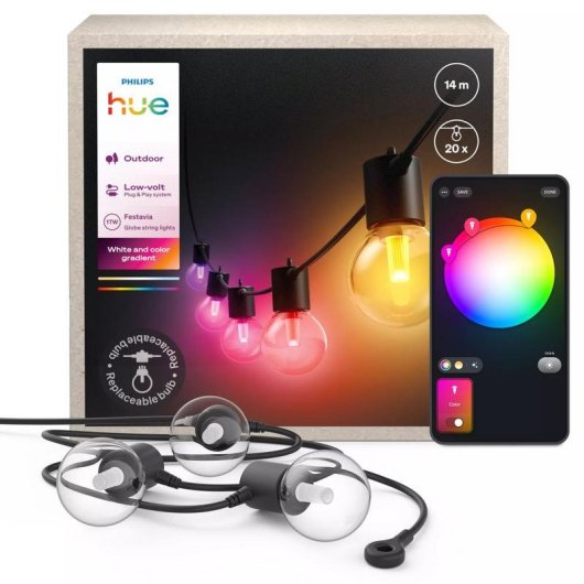 Guirlanda de luzes inteligentes Philips Hue Festavia 14 m cor variável