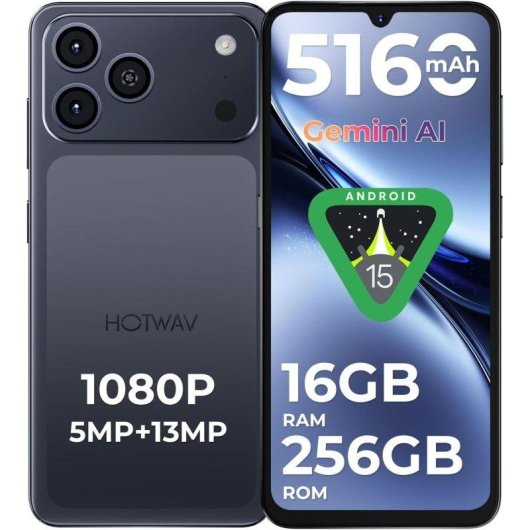 HOTWAV A17 Pro Max 4G 4GB 256GB 6.75" Schwarz