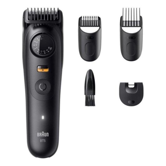 Máquina de Cortar Cabelo Braun BeardTrimmer 9 BT5520 Sem Fios 120min 40 Comprimentos 4 Pentes À Prova de Água