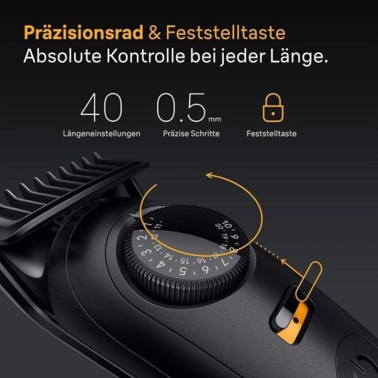 Máquina de Cortar Cabelo Braun BeardTrimmer 9 BT5520 Sem Fios 120min 40 Comprimentos 4 Pentes À Prova de Água