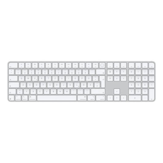 Tastatur Apple Magic Keyboard magnetisch mit Touch ID und Ziffernblock weiß QWERTZ