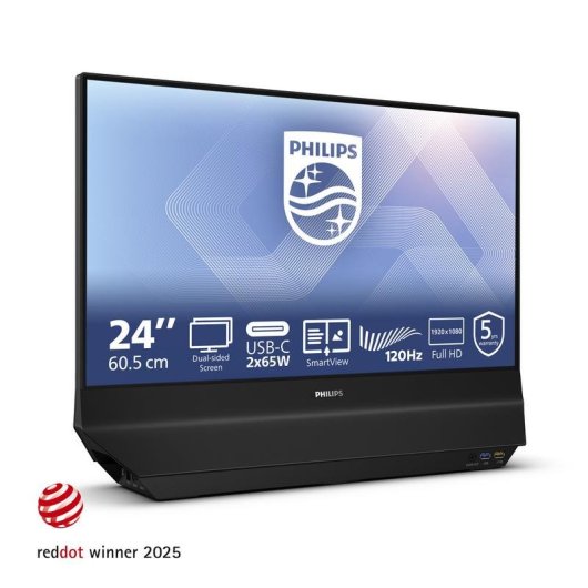 Monitor Philips 24B2D5300/00 24" FullHD 120Hz IPS Doble Cara USB-C HDMI Altavoces