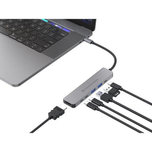 Laptop-Station Conceptronic DONN33G USB 3.2 Type-C 100 W Silber