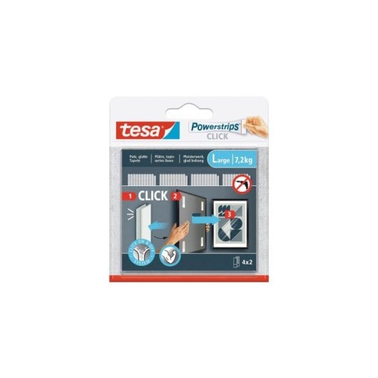 Almohadilla di fissaggio Tesa Powerstrips CLICK L Bianco Interno 7,2 kg 20x85 mm 8 unità