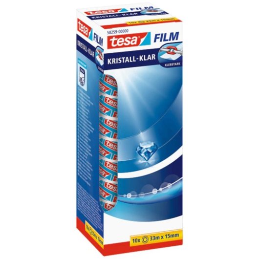 Klebeband Tesa transparent Dekoration 33 m x 15 mm Pack 10 Stück