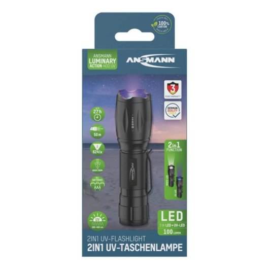 Linterna UV Ansmann Action 400 Noir Alu