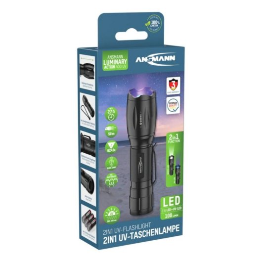 Linterna UV Ansmann Action 400 Noir Alu