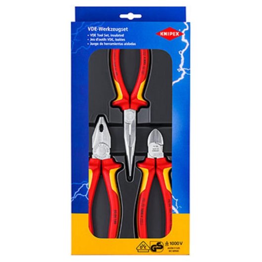Juego de herramientas mecánicas Knipex 00 20 12 Rojo/Amarillo 3 herramientas