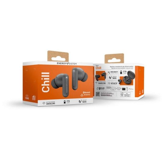 Auriculares Energy Sistem Chill sans fil Bluetooth avec réduction de bruit, micro et IPX4 noirs