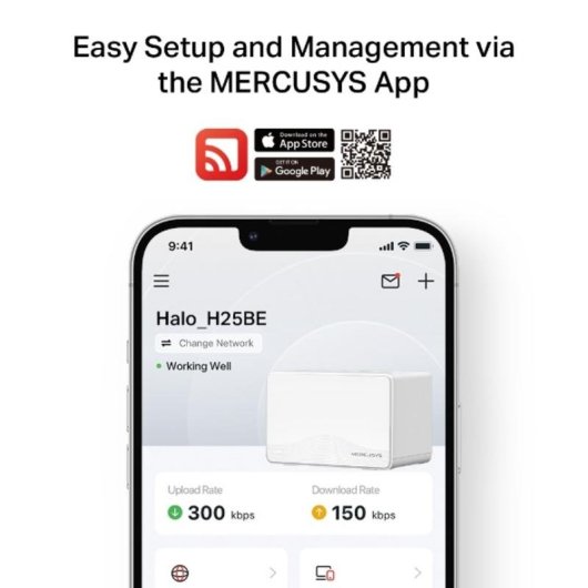 WiFi Mesh Mercusys 2 Nós 2880 Mbps 650 m² com controlo parental