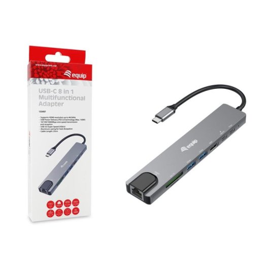 Base Replikator für Ports Equip 133497 USB-C 100 W Ethernet 1000 Mbit/s