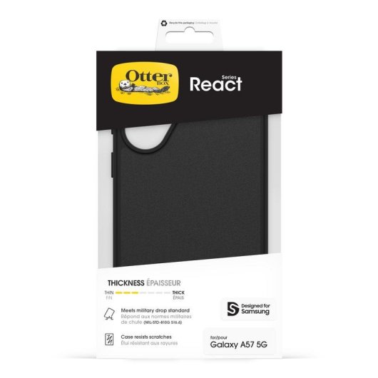 Funda OtterBox React Policarbonate Noire Résistante pour Galaxy A57 5G