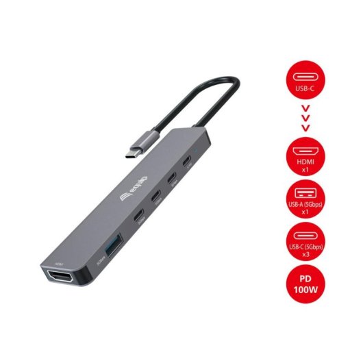 Replicador de Portas Equip 133500 USB 3.2 Type-C 100W 4K Ultra HD