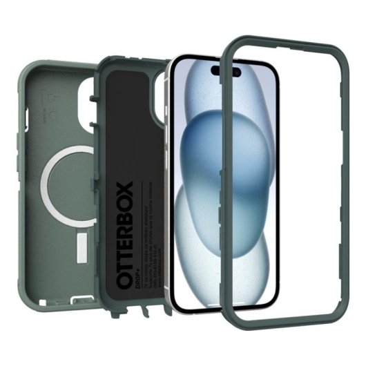 Funda para móvil OtterBox Defender Series Cover silicona verde para iPhone 17e/16e/15/14/13