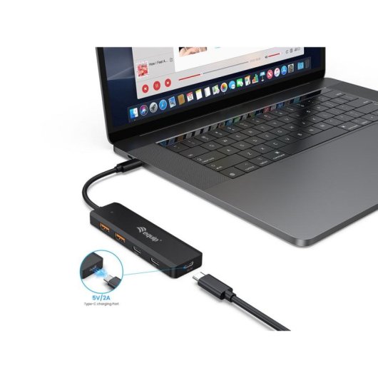 Hub Equip 4 ports 10 Gbps USB 3.2 Gen 2 modèle 128966 compact noir