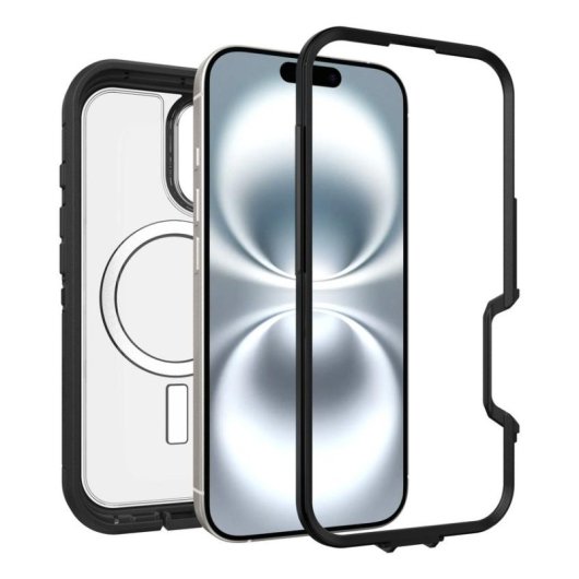 OtterBox Defender Series XT Hülle PC und TPE Schwarz Transparent für iPhone 16
