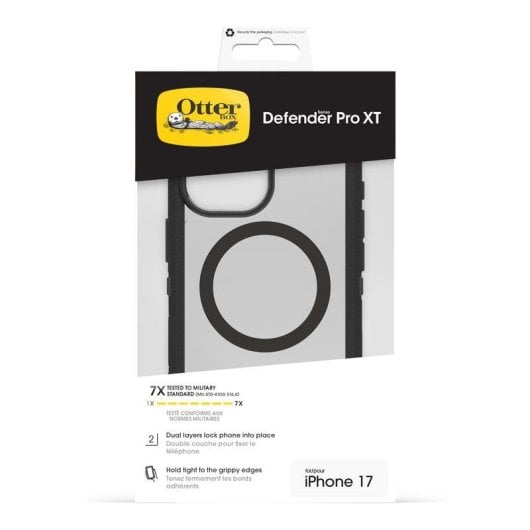 Funda para móvil OtterBox Defender Pro XT Cover Polycarbonat Schwarz Transparent für iPhone 17