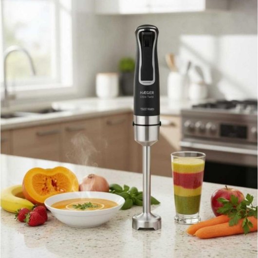 Batidora de inmersión Haeger Ultra Twist 1500 W Negro Plata