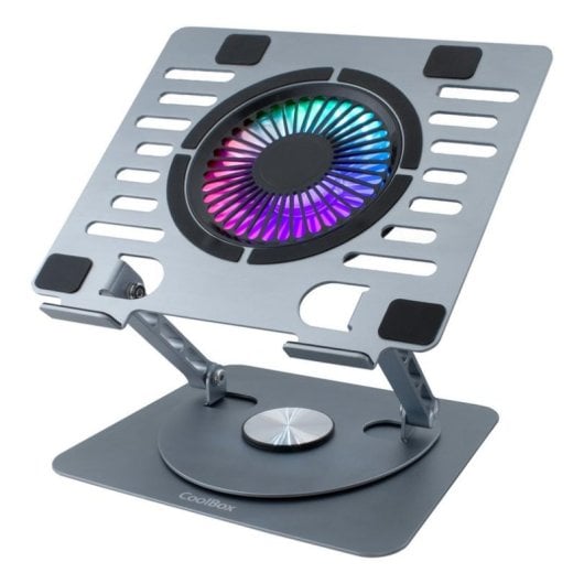 Base refrigeradora Coolbox CoolAir 1VRGB con ventilador e iluminación RGB para portátiles hasta 17"