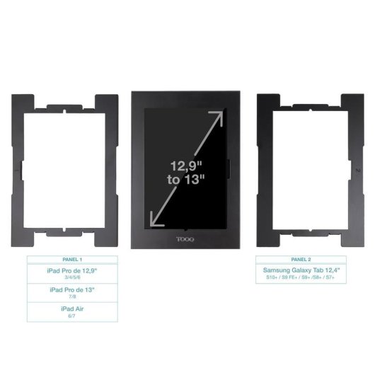 Marco Antirrobo TooQ TQATTE2601-M-B para Tablets 12,4” a 13” Negro