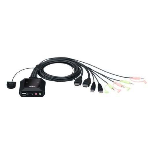KVM-Switch Aten USB 4K HDMI 2 Ports mit Fernwähler