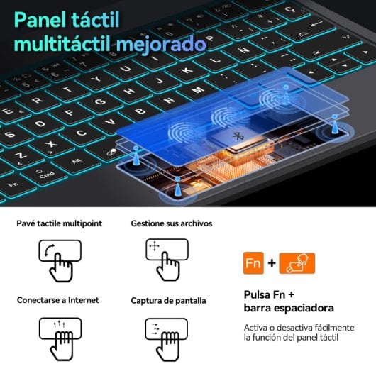Teclado Samsung Magic Keyboard Con Trackpad Para  Samsung Galaxy Tab S7?s8?s9?s9 Pe Black Faux Leather Bluetooth Keyboar