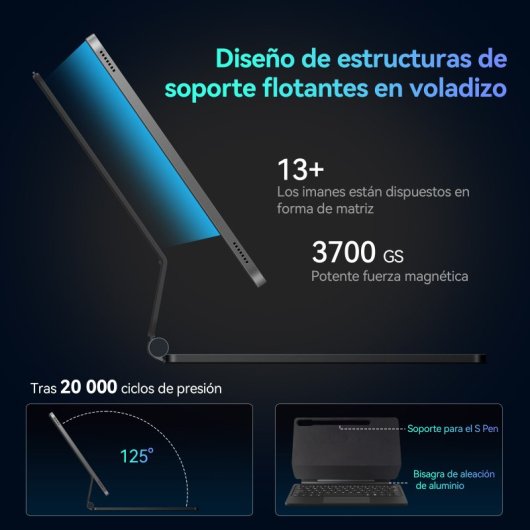 Teclado Samsung Magic Keyboard Con Trackpad Para  Samsung Galaxy Tab S7+?s8+?s9+?s7 Pe?s9 Pe+, Black Faux Leather Blueto