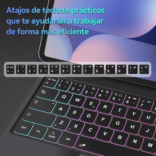 Teclado Samsung Magic Keyboard Con Trackpad Para  Samsung Galaxy Tab S7+?s8+?s9+?s7 Pe?s9 Pe+, Black Faux Leather Blueto