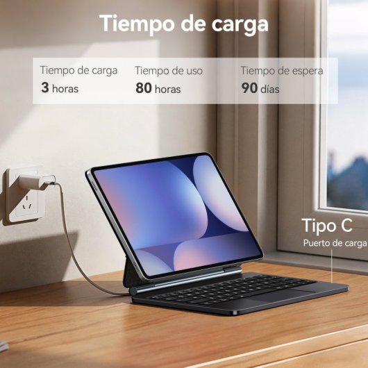 Teclado Samsung Magic Keyboard Con Trackpad Para  Samsung Galaxy Tab S7+?s8+?s9+?s7 Pe?s9 Pe+, Black Faux Leather Blueto