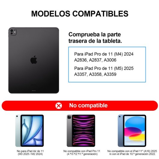 Funda Con Teclado Mágico Para Ipad Pro 11 2024?m4?\pad Pro 11 2025?m5? Black Faux  Con Trackpad Para