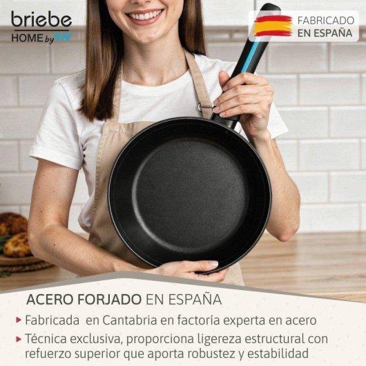 Set 2 Padelle Induzione Briebe Mare Acciaio Forgiato 20-24cm Antiaderente