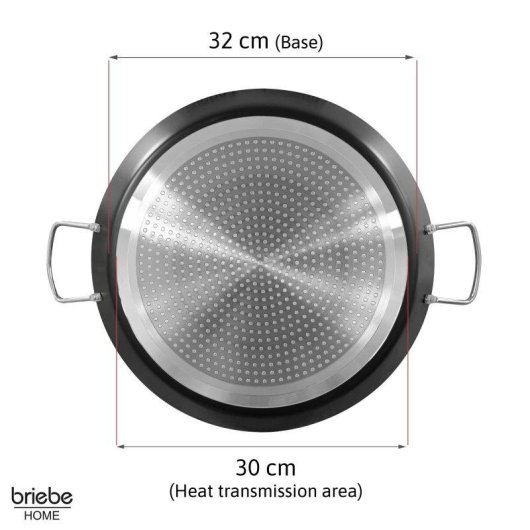 Paellera Induzione 42cm Briebe Alluminio Pressato Antiaderente 3mm