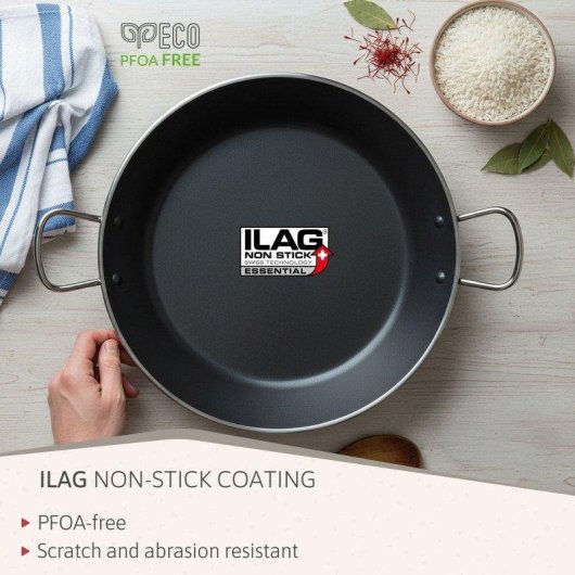 Paella Induzione 34cm Briebe 6 Porzioni Alluminio Pressato Antiaderente