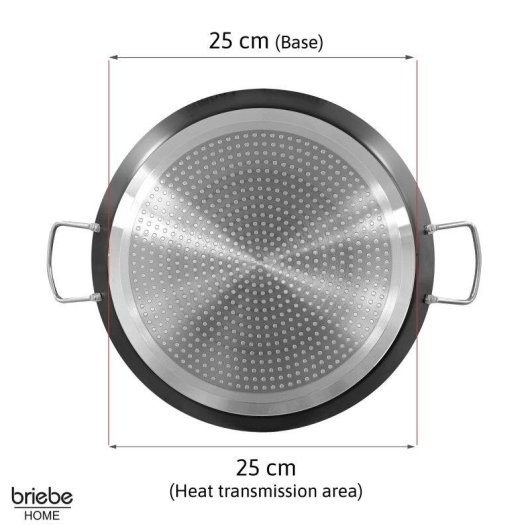 Paella Induzione 34cm Briebe 6 Porzioni Alluminio Pressato Antiaderente