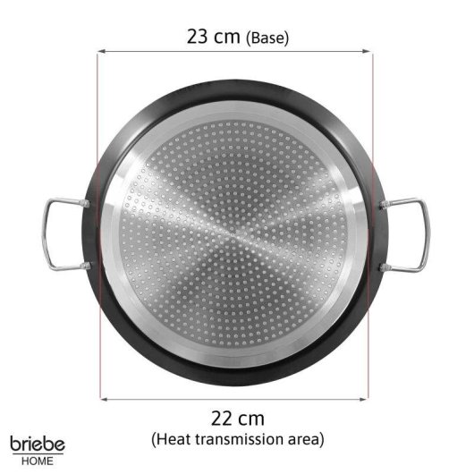 Paella Induzione Briebe 30cm 4 Porzioni Alluminio Pressato Antiaderente